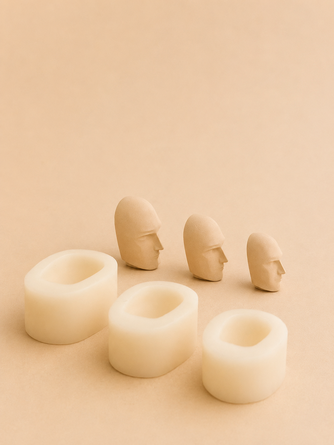 3 Pack of Chiseled Man Face Molds by Carlos Lischetti