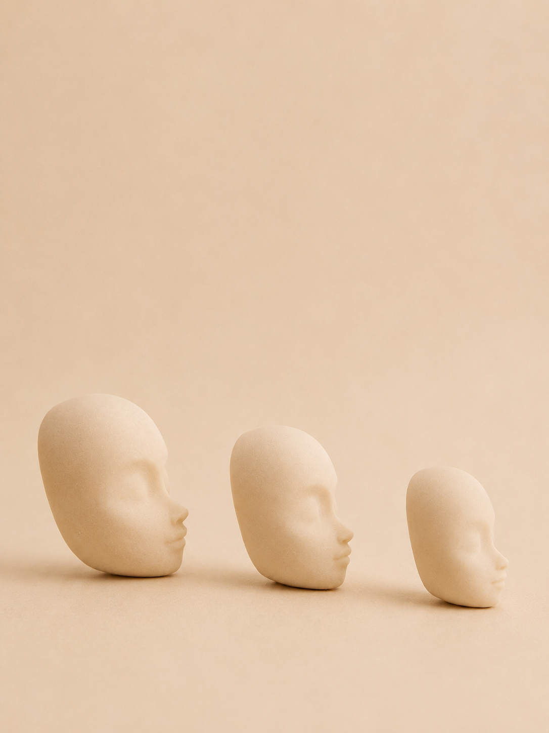 3-Pack of Generic Women's Face Molds (S, M, L) for Sugar Modeling by Carlos Lischetti