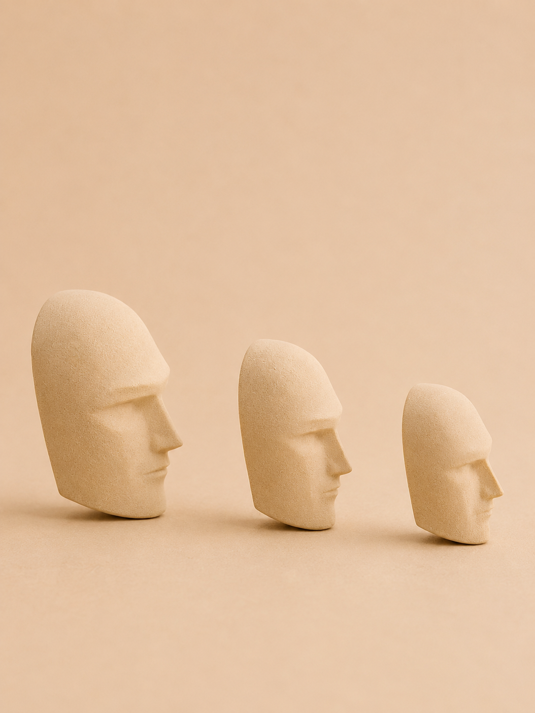 3 Pack of Chiseled Man Face Molds by Carlos Lischetti
