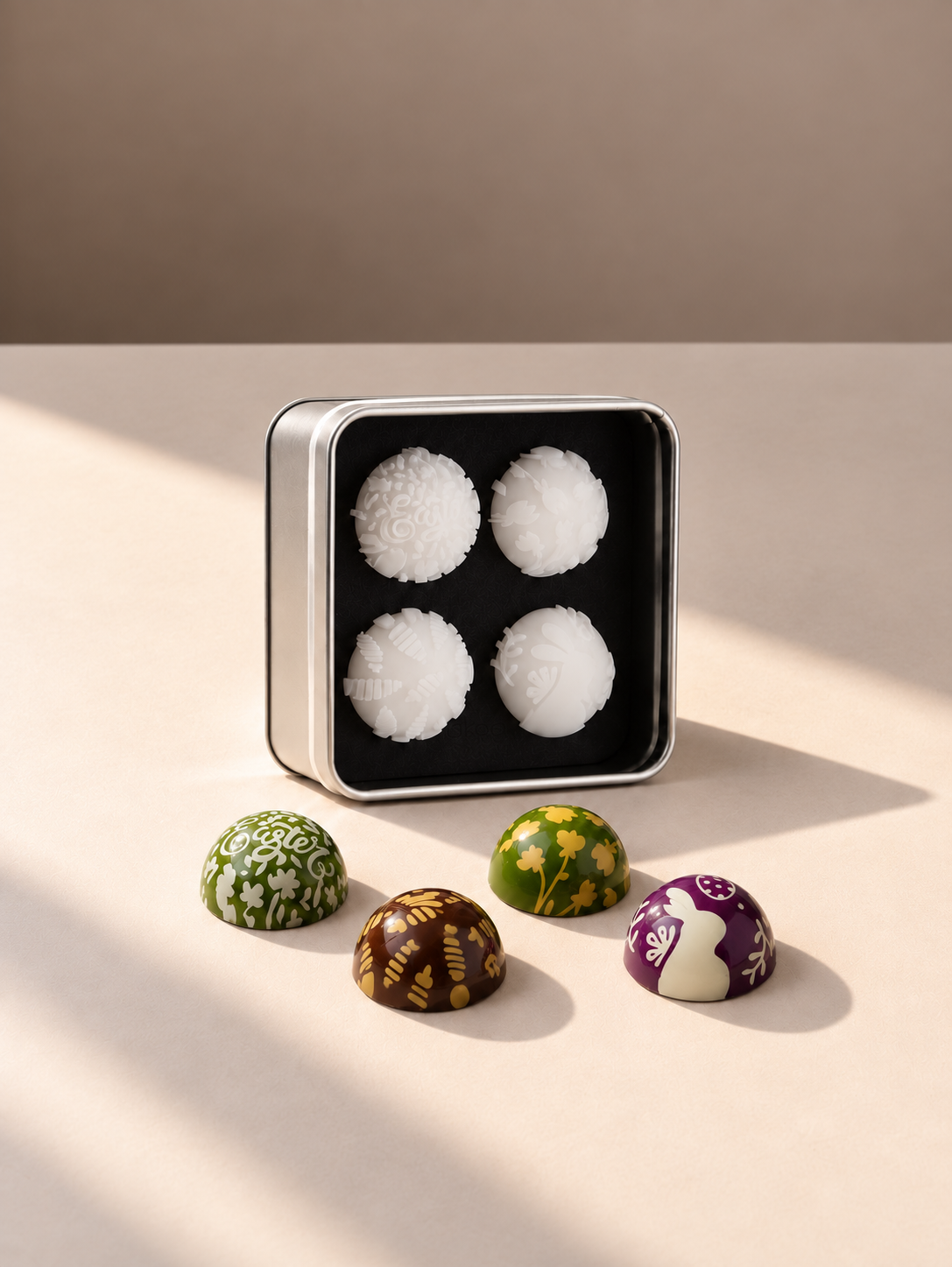 Set de sellos de silicona de Andrey Dubovik para bombones de Pascua decorados con motivos de primavera